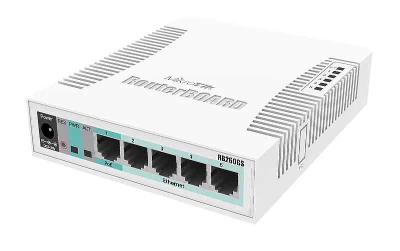 Cloud Smart Switch CSS106-5G-1S, 5x Gigabit, 1x SFP, RB260GS